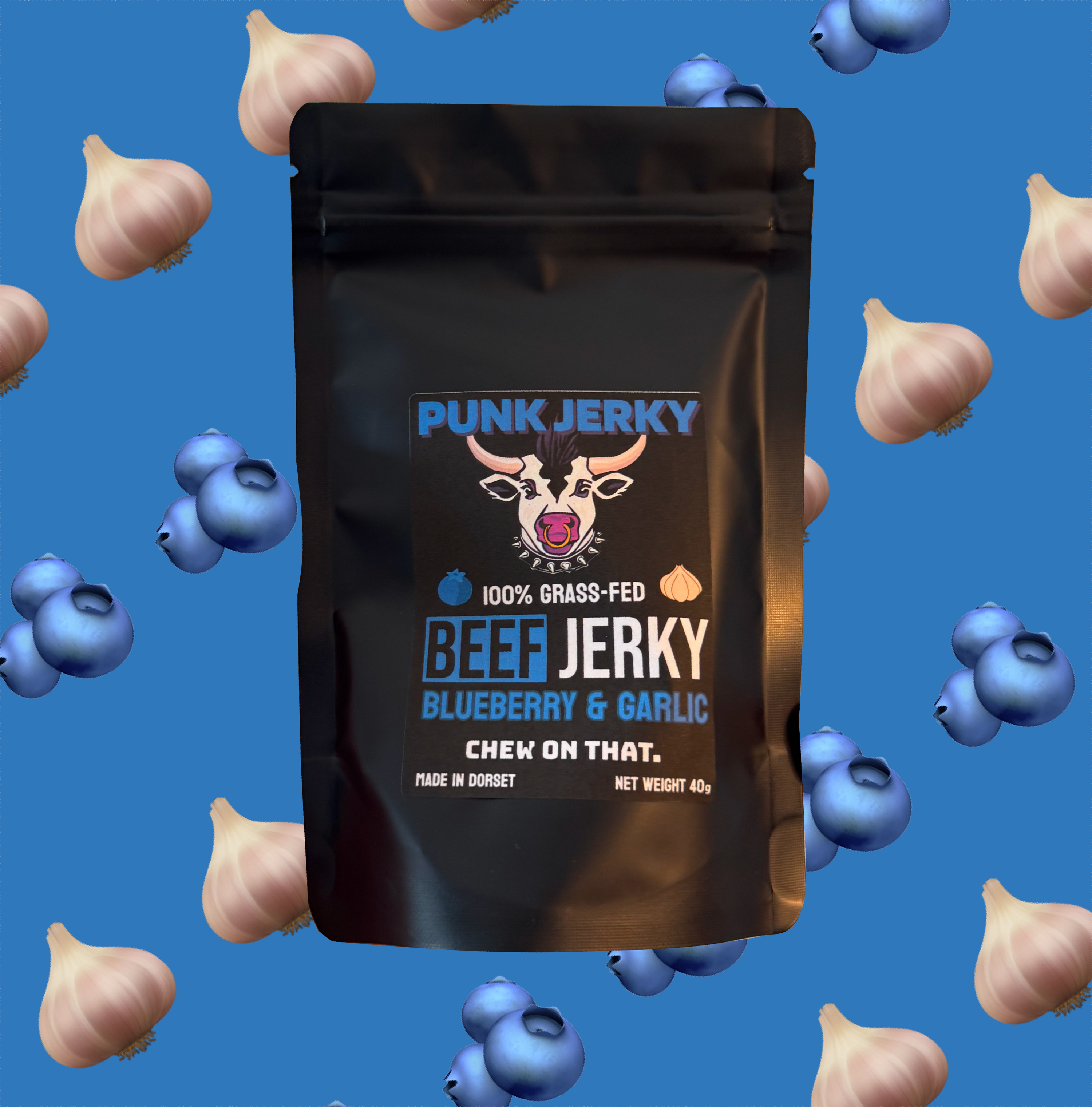 BEEF JERKY - BLUEBERRY + GARLIC (JUNE SPECIAL)