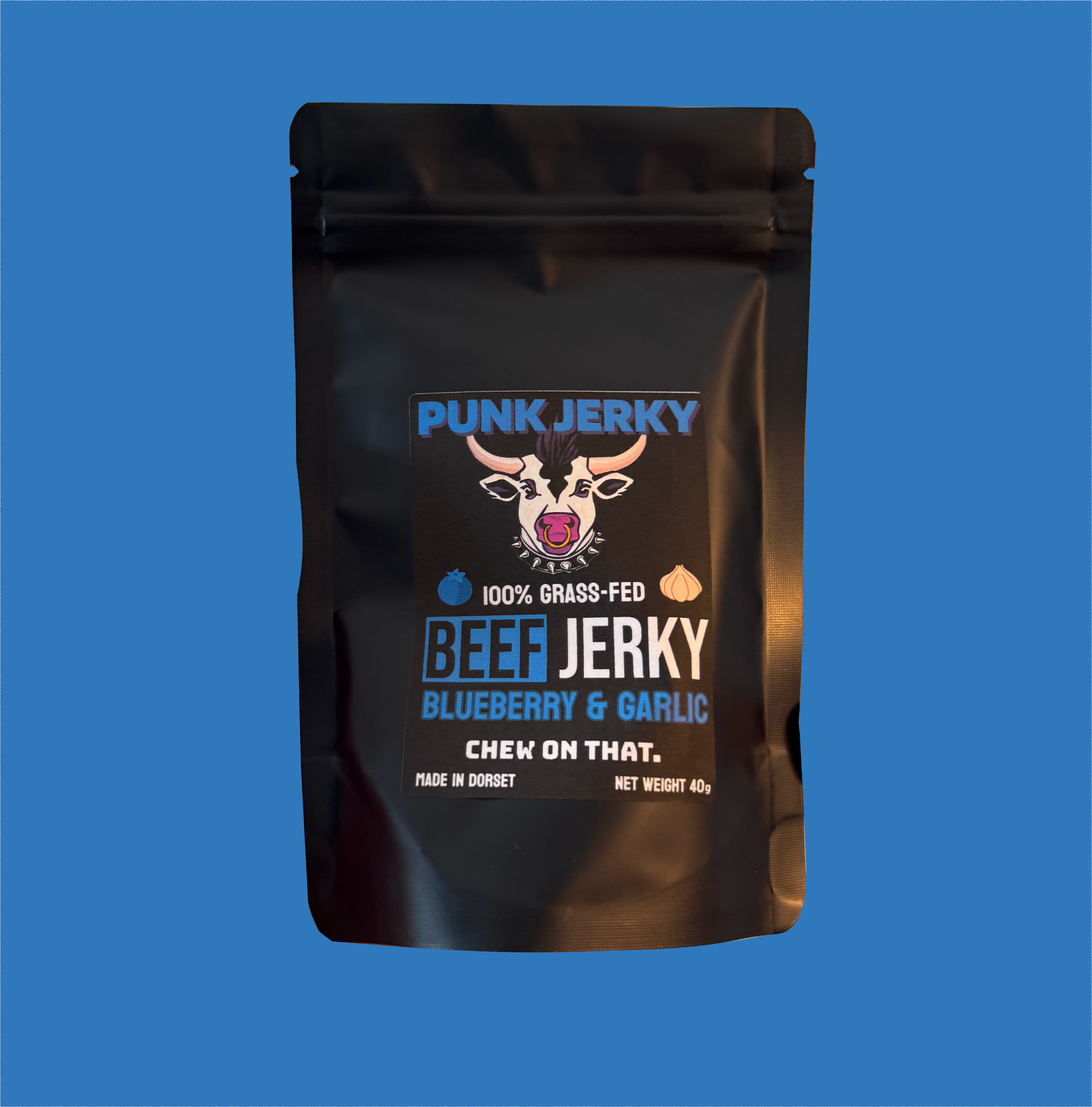 BEEF JERKY - BLUEBERRY + GARLIC (JUNE SPECIAL)